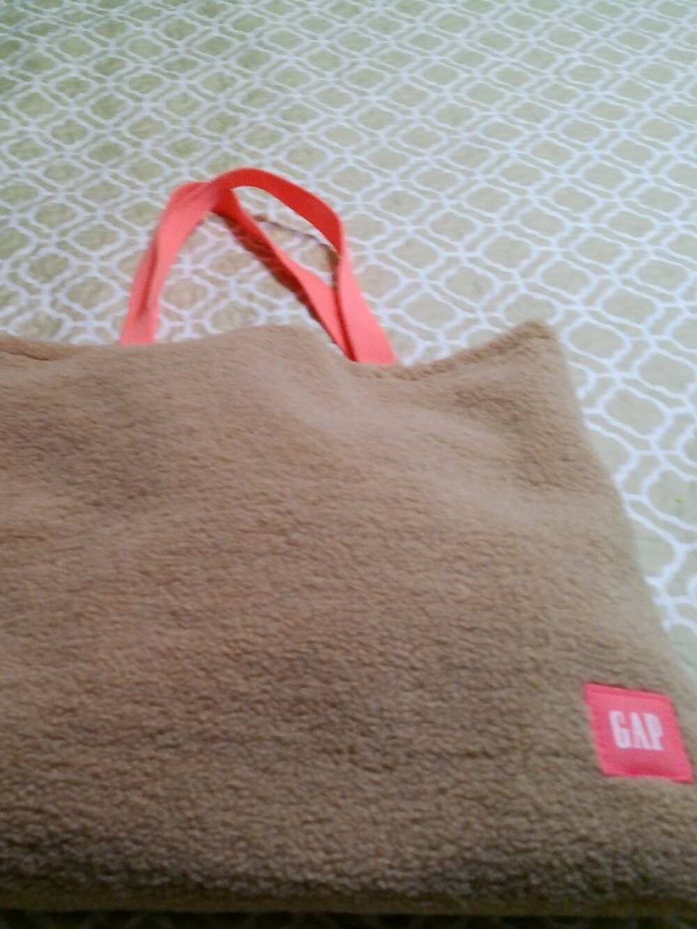 GAP BERBER BAG WITH CORAL HANDLES AND CORAL GAP LOGO